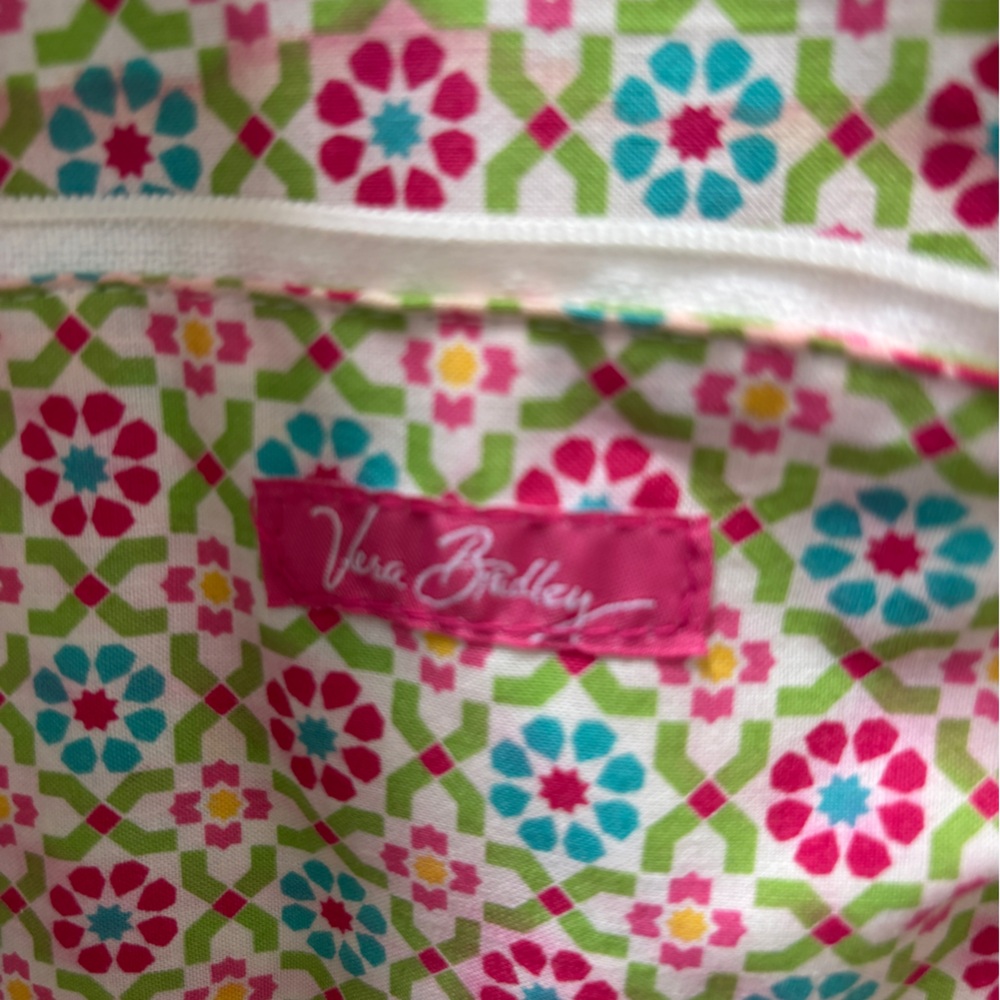 Vera Bradley Pink Paisley Wicker Straw Large Tote Beach Bag - Picture 4 of 4
